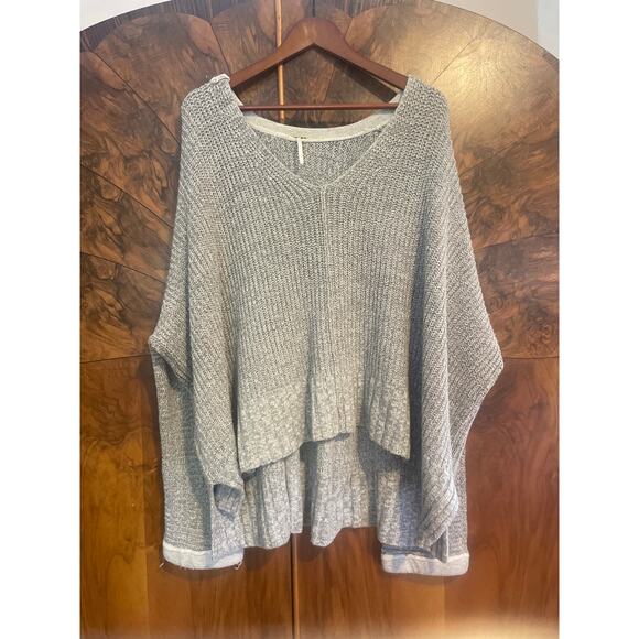 FREE PEOPLE Take Me Over Chunky Oversize Sweater Gray Size XS / S Slouchy - Picture 2 of 5